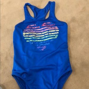 Random hearts girls bathing suit